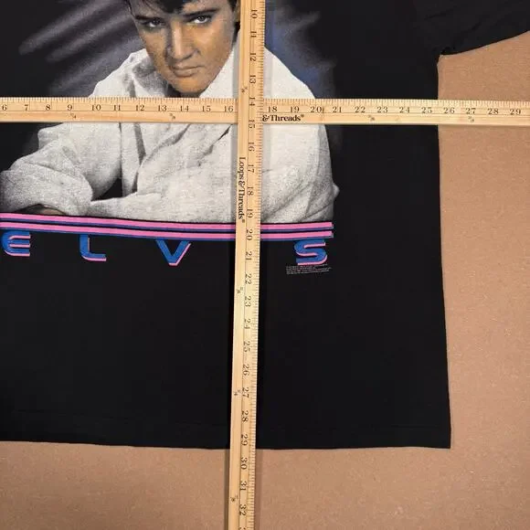 Vintage 1988 Elvis Presley Neon Graphic Shirt Black USA Made Size XXL - Picture 7 of 7
